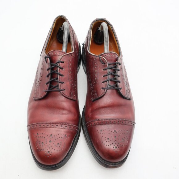 Allen Edmonds Lexington Men's 10.5 Burgundy Cap Toe Brogue Dress Oxford USA - Picture 2 of 11